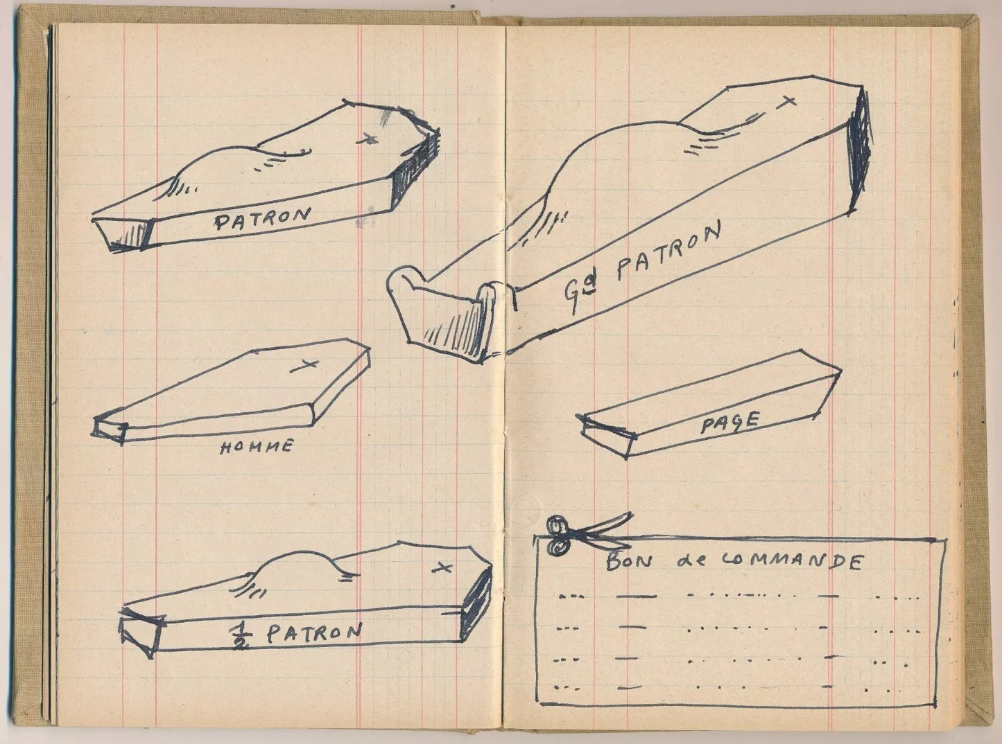 Jacques Mauhin 2 carnets de dessins humour noir vers 1960 La Ruche