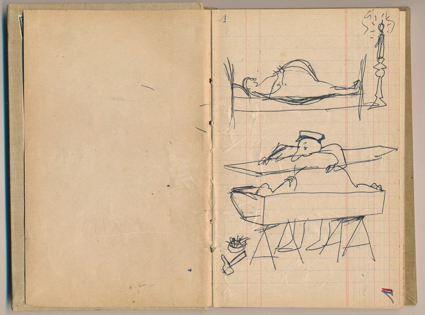 Jacques Mauhin 2 carnets de dessins humour noir vers 1960 La Ruche