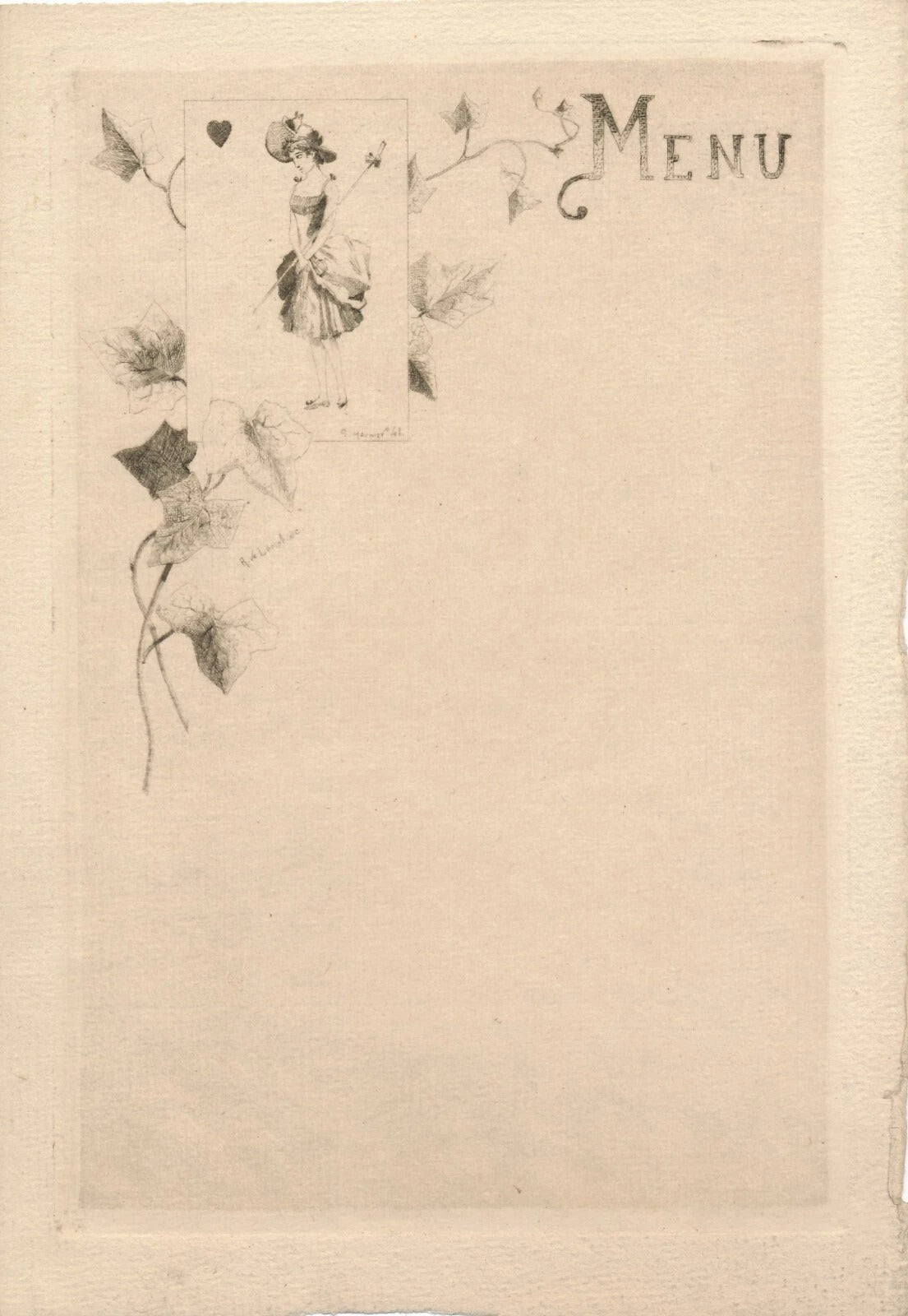 Georges MEUNIER menu gravure