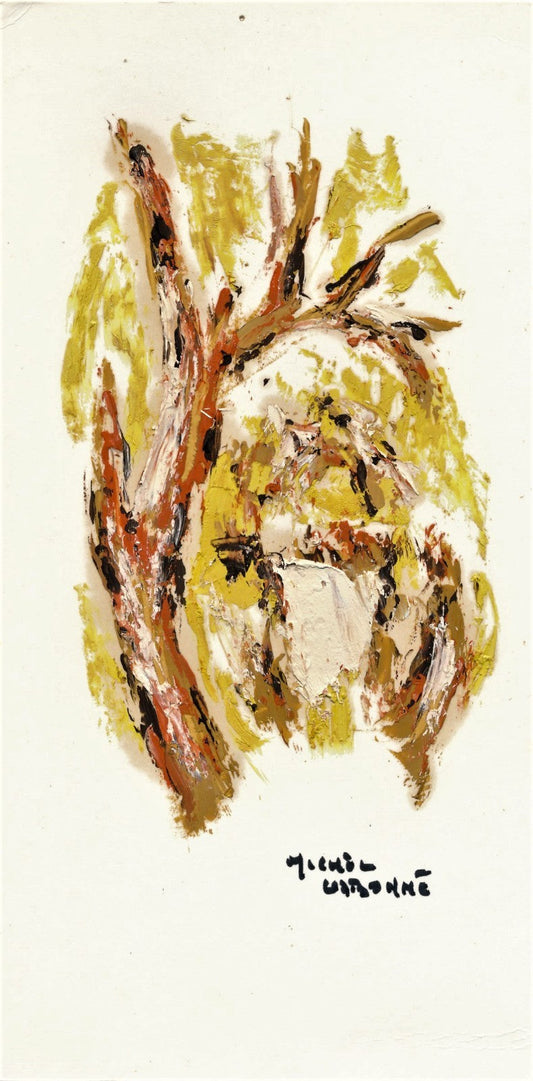 (1912-1990), peintre gouache originale signée ocre