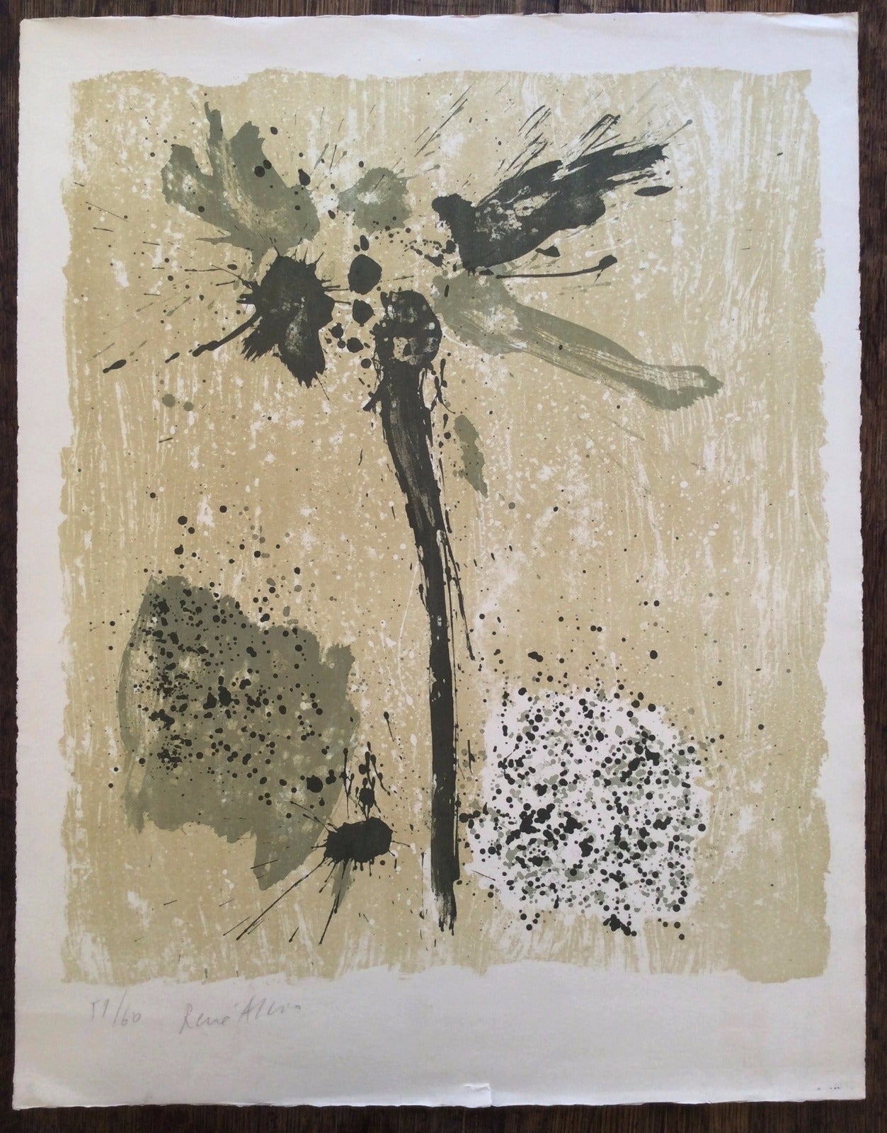 lithographie originale René Allio cinéma art abstrait fin années 50