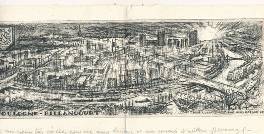 gravure graveur Boulogne-Billancourt signée datée dans la planche