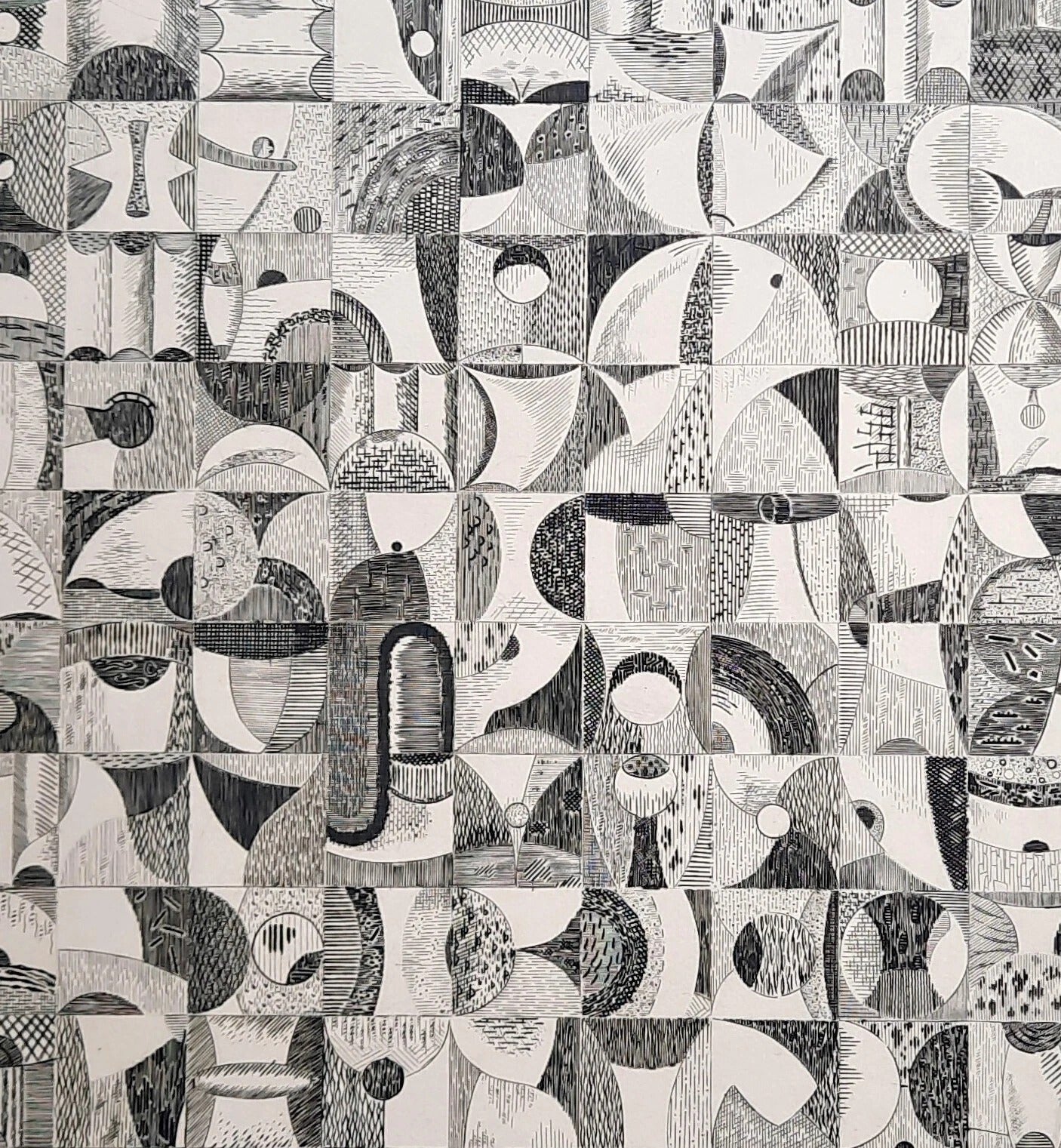 Roger VIEILLARD Variations, les 144 chambres, 1976 gravure au burin