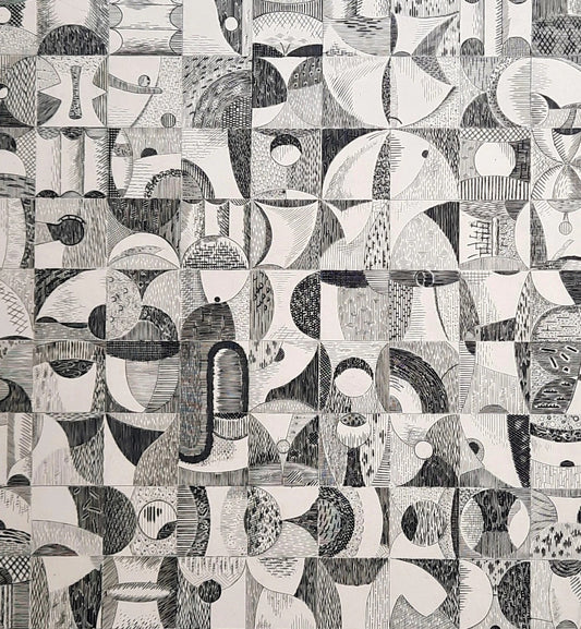 Roger VIEILLARD Variations, les 144 chambres, 1976 gravure au burin