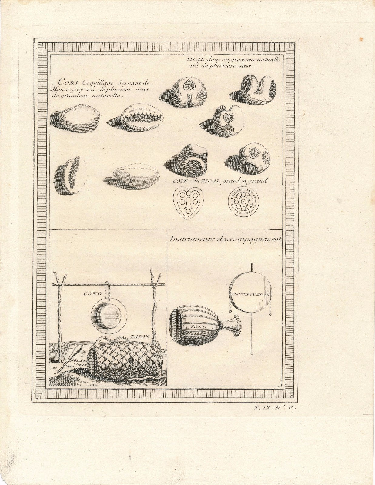 estampe , Tical musique Cong Tapon v. 1780 Prévost