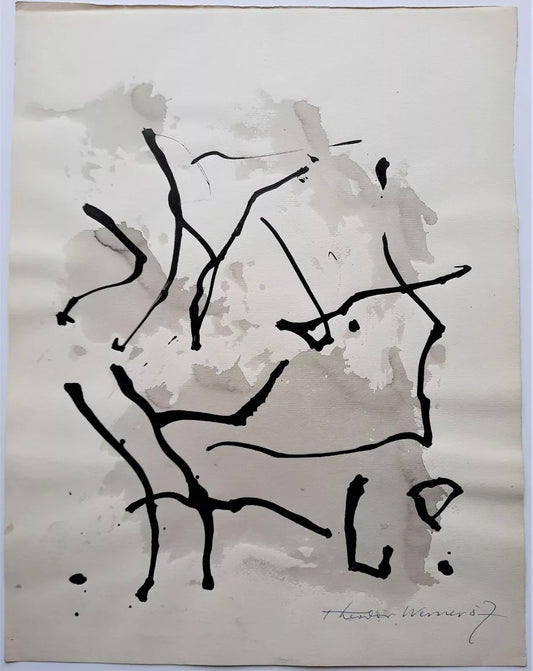 Theodor Werner Aquarelle et acrylique sur papier signée