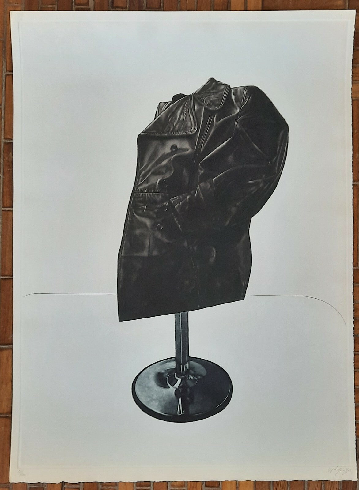 Wolfgang GÄFGEN gravure signée numérotée veste cuir fauteuil