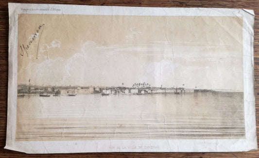Zanzibar lithographie Vue générale de la ville
