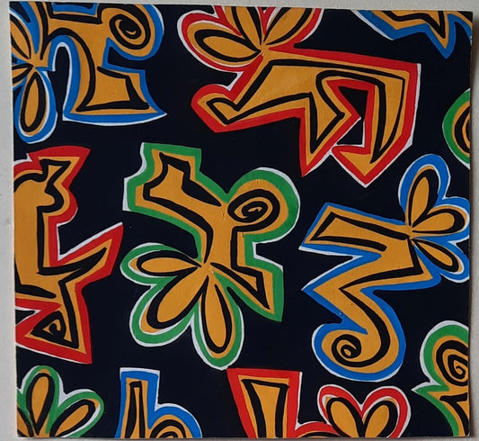 vers 1940-1950 dessin gouache décoratif