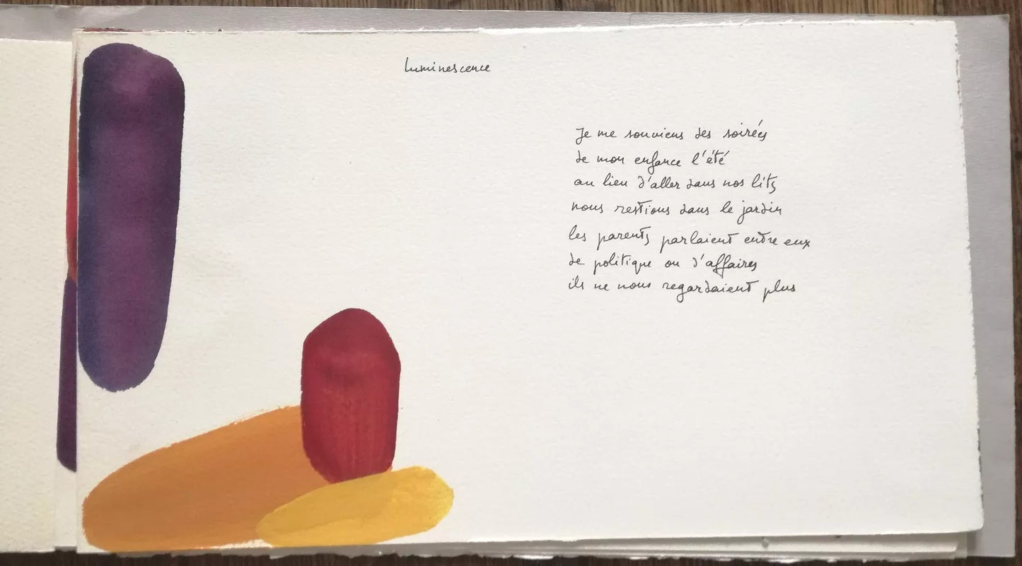 Michel Butor livre d'artiste Crépuscule ancien Isabel Michel manuscrit 2005