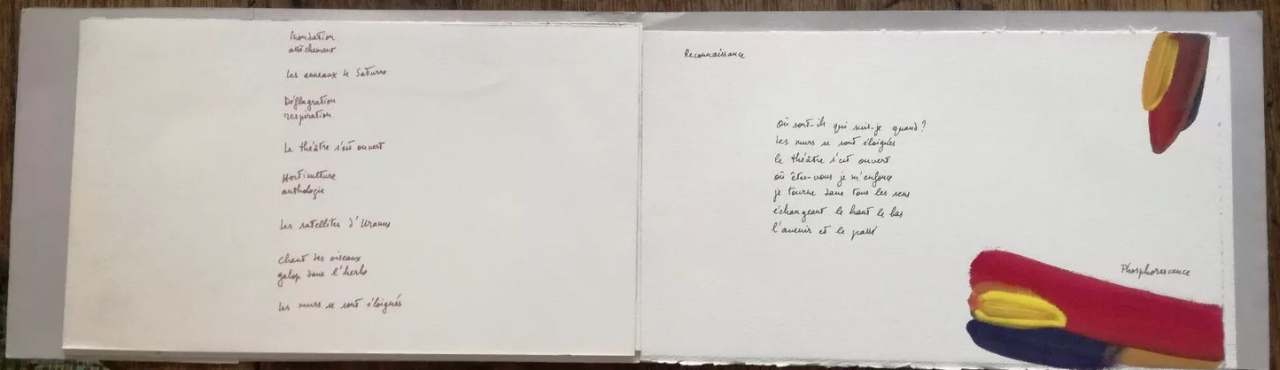 Michel Butor livre d'artiste Crépuscule ancien Isabel Michel manuscrit 2005